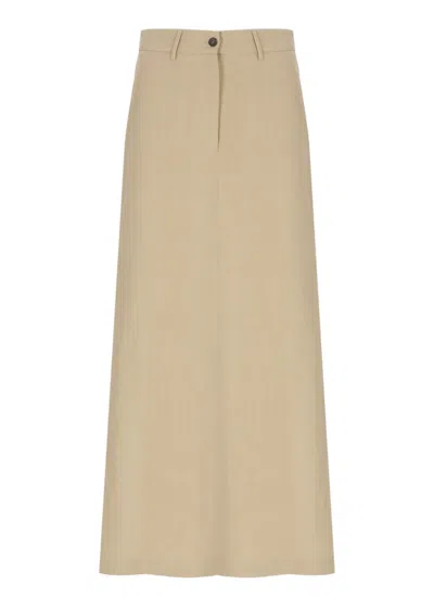 Antonelli Beige Viscose Skirt In Neutral
