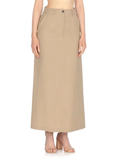 Antonelli Beige Viscose Skirt In Neutral