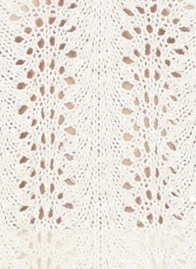 Antonelli Paillette-embellished Ivory Sweater With Wide Neckline In White
