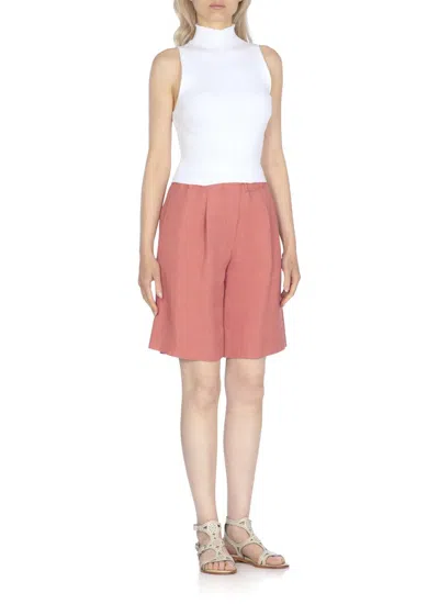 Antonelli High Neck Sleeveless Ribbed Cotton Top In Blue