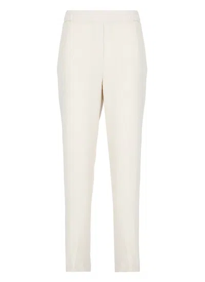 Antonelli Ivory Silk Pants In White