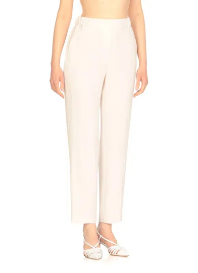 Antonelli Ivory Silk Pants In White
