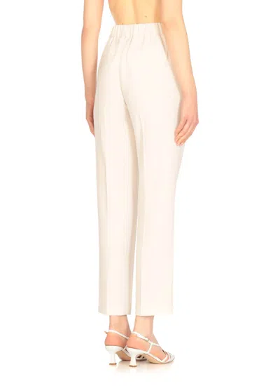 Antonelli Ivory Silk Pants In White