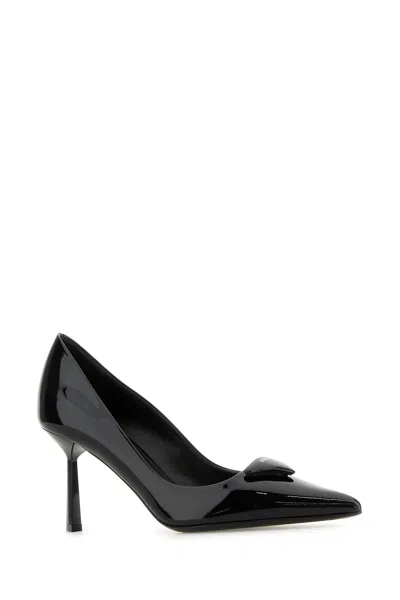 Prada Scarpe Con Tacco In Pelle Nera  Donna In Black