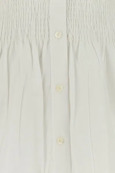 Prada Camicia In Popeline Bianco Donna In Multi