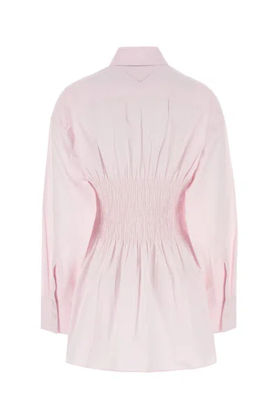 Prada Camicia In Popeline Rosa Pastello Donna