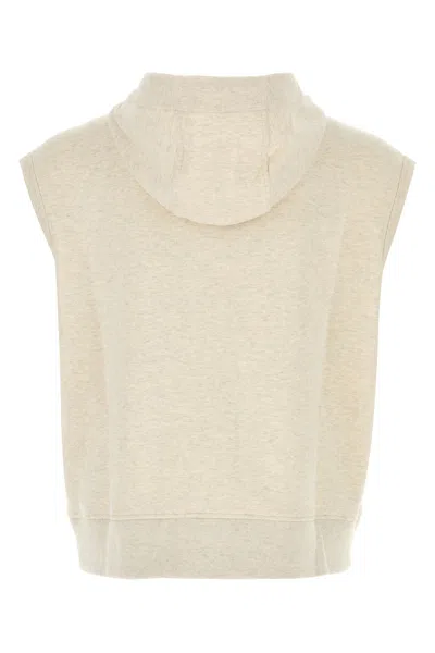 Fendi Felpa In Misto Cotone Stretch Crema Mealngè  Uomo