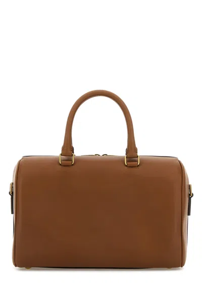 Saint Laurent Borsa A Mano In Pelle Caramello  Donna