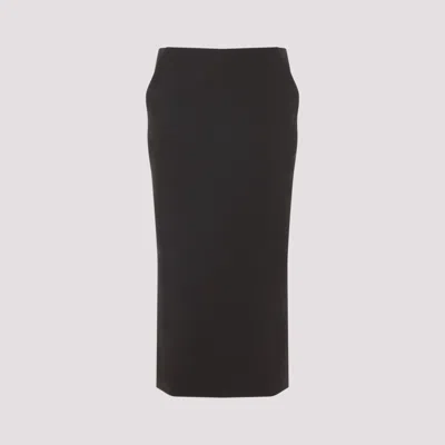 Giorgio Armani Dark Brown Wool Midi Skirt