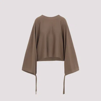 Max Mara Wool Drawstring Cuffs Pullover In Neutral