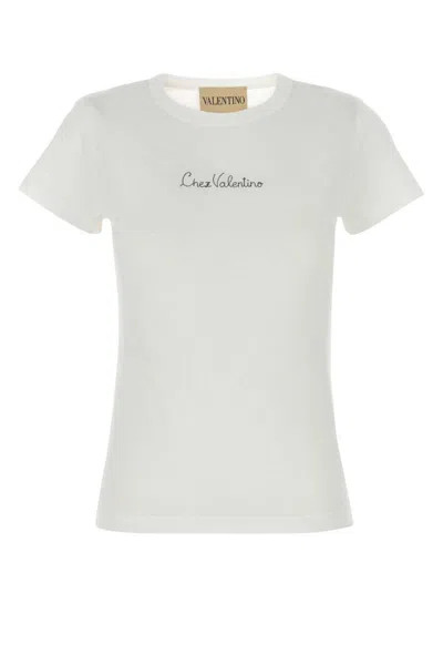 Valentino Cotton Crew Neck T-shirt With Short Sleeves