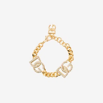 Dolce & Gabbana Crystal-embellishment Link-chain Bracelet In Gold