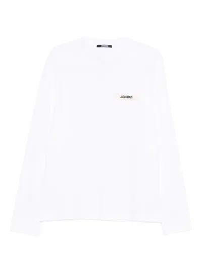 Jacquemus Le Tshirt Gros Grain Cotton Ls  T-shirt In White
