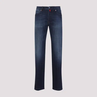 Kiton Tailored Blue Trousers In Cotton Blend
