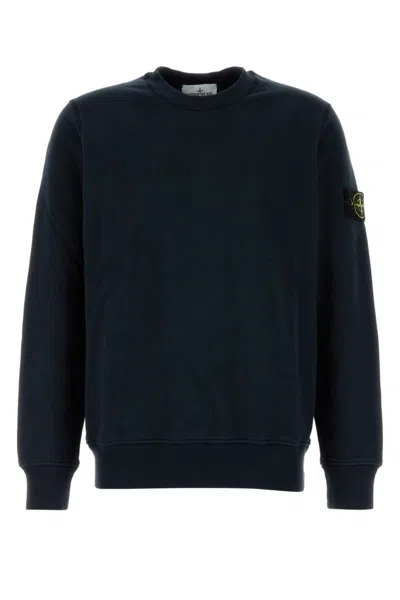 Stone Island Midnight Blue Cotton Sweatshirt In Blue