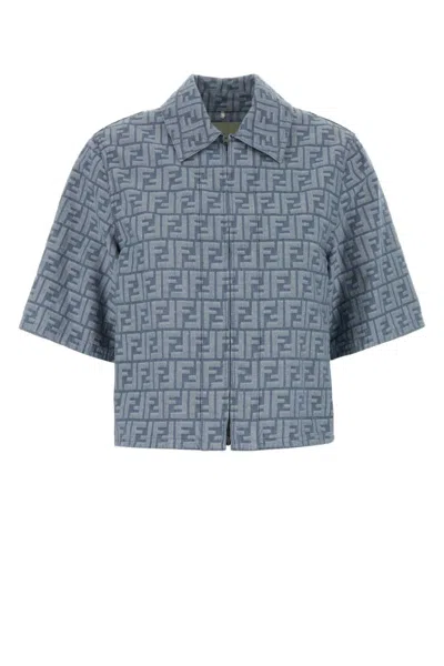 Fendi Denim Shirt Embroidered Pattern