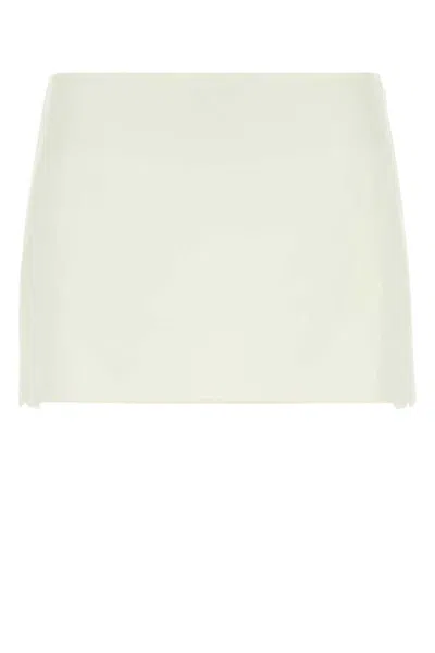 Miu Miu Ivory Linen Blend Mini Skirt