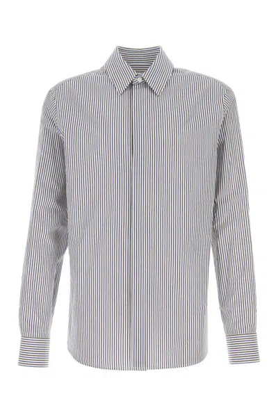 Bottega Veneta Men Camicia Con Logo In Gray