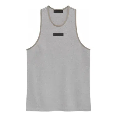 Essentials Fear Of God  Ss24 Heavy Jersey Tank 'light Heather Grey' In Gray