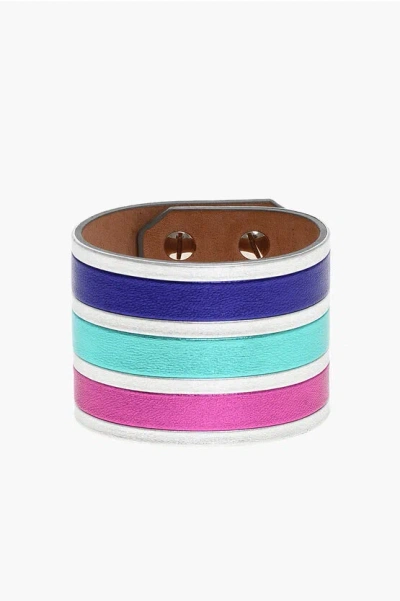 Dsquared2 Metallic Leather Band Bracelet