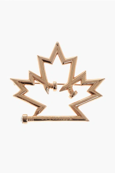 Dsquared2 Golden Effect Iconic Motif Brooch