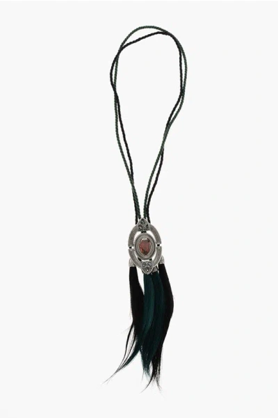 Dsquared2 Maxi Necklace With Stone And Tassels