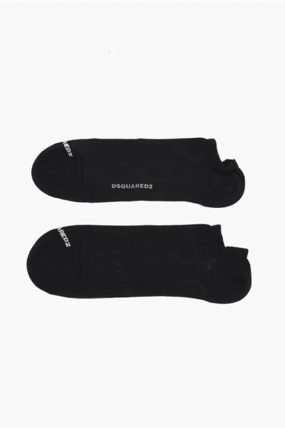 Dsquared2 Solid Color Socks With Embroidery