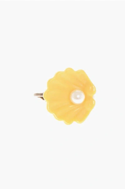 Dsquared2 Single Clip-on Shell Shaped Earring With Central Bead