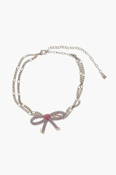 Dsquared2 Chain Choker With Rhinestone Bow