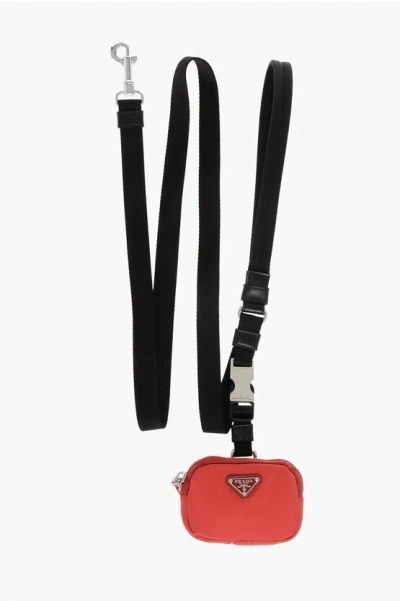 Prada Nylon Dog Leash With Bag Holder