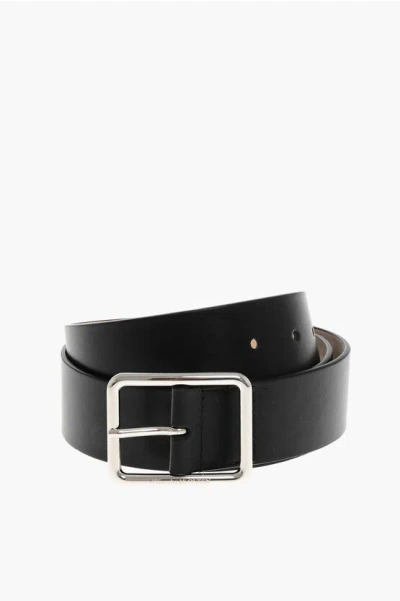 Alexander Mcqueen Leather Belt 40mm In Black