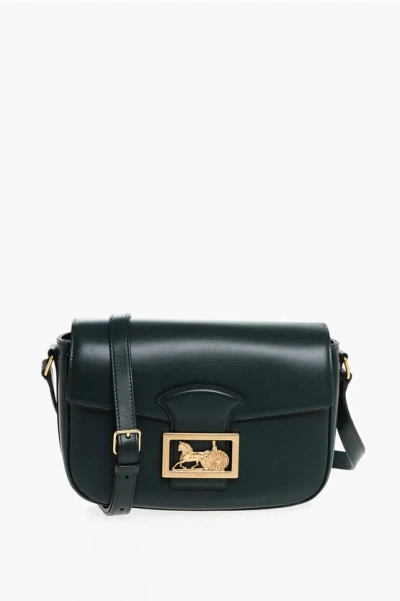 Celine Leather Amazone Crossbody Bag With Golden Metal Detail