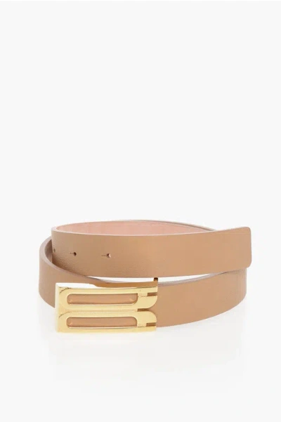 Victoria Beckham Leather Belt With Golden Anchor Buckle 25mm