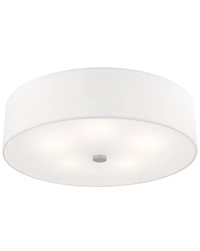 Livex Lighting Livex Meridian 5 Light Brushed Nickel Ceiling Mount In White