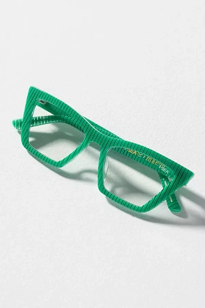 I-sea Rosey Pinstripe Reading Glasses In Green