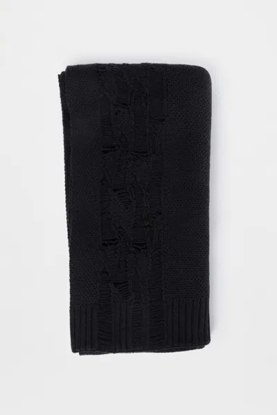 Ann Demeulemeester Pal Destroyed Seed Stitch Scarf