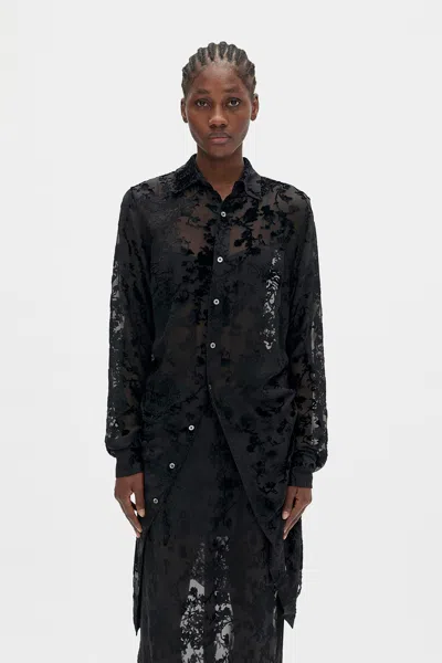 Ann Demeulemeester Rada High Comfort Dèvorè Shirt In Black