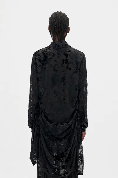Ann Demeulemeester Rada High Comfort Dèvorè Shirt In Black