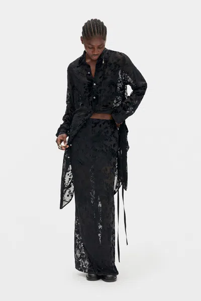 Ann Demeulemeester Eveline Long Bias Skirt In Black