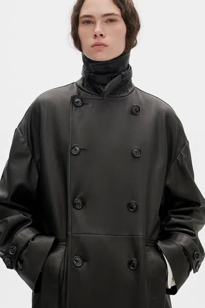 Ann Demeulemeester Ansa Double-breasted Trench Coat In Black