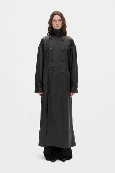 Ann Demeulemeester Ansa Double-breasted Trench Coat In Black