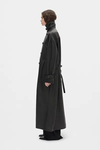 Ann Demeulemeester Ansa Double-breasted Trench Coat In Black