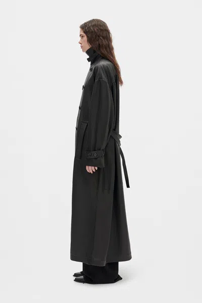 Ann Demeulemeester Ansa Double-breasted Trench Coat In Black