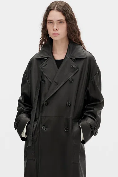 Ann Demeulemeester Ansa Double-breasted Trench Coat In Black