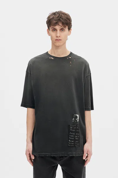 Ann Demeulemeester Dieter High Comfort T-shirt With Patches In Black