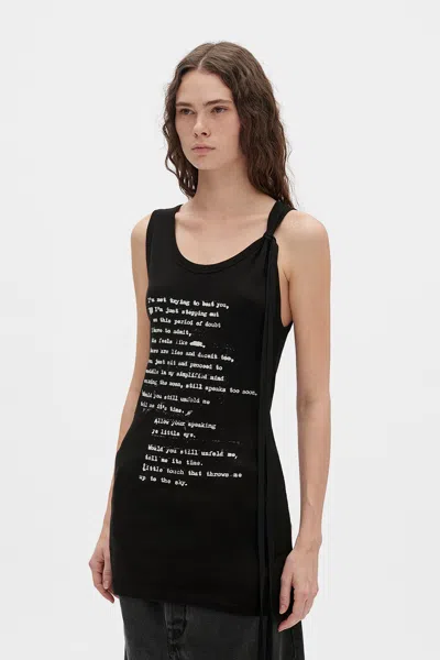 Ann Demeulemeester Seva ''script'' Tank Top In Black