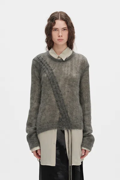 Ann Demeulemeester Asymmetrical Drawstring Sweater In Black