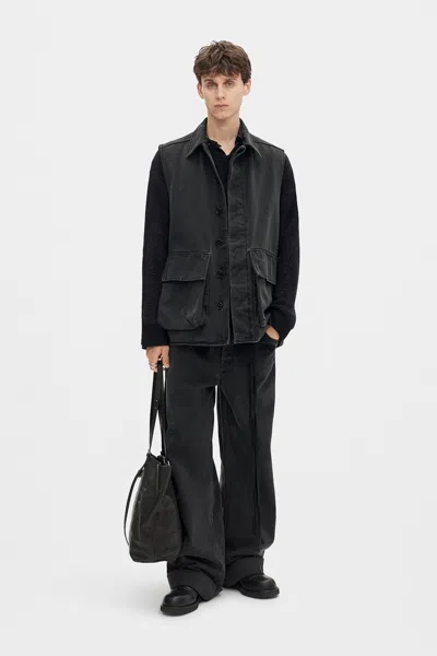 Ann Demeulemeester Vilken Sleeveless Cargo Overshirt In Black