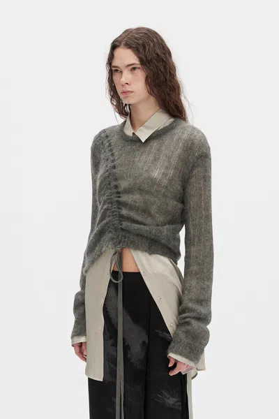 Ann Demeulemeester Asymmetrical Drawstring Sweater In Black