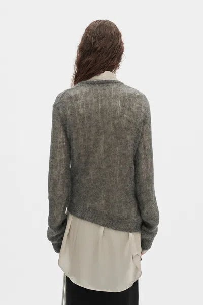 Ann Demeulemeester Asymmetrical Drawstring Sweater In Black